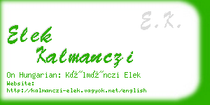 elek kalmanczi business card